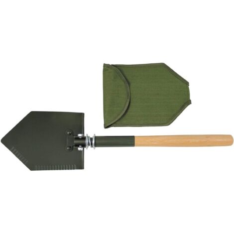 Manche en bois pelle pliante pelle d'ingénierie pelle extérieure aventure pelle voyage pelle pliante 1 pièce vert (1/3)