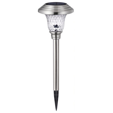 Lampe de jardin solaire d'extérieur, éclairage solaire en acier inoxydable, lumière blanche chaude, éclairage de chemin solaire étanche, éclairage de pelouse pour chalet - 1 pièce (1/5)