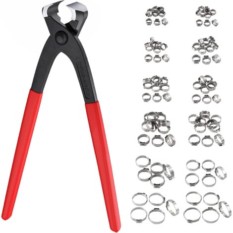 Kit Collier de Serrage Acier Inoxydable Avec 100 Pièces de Colliers de Serrage Collier de Serrage à une Oreille pour la Fixation du Tuyau PEX (1/5)