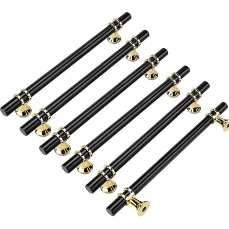 6 pièces poignée de meuble de cuisine noire 160mm poignée de meuble noire-poignée de meuble moyenne noire 160mm bande de meuble (1/5)
