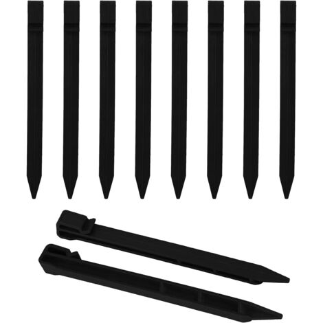 Lot de 20 piquets d'ancrage au sol en plastique de 24,9 cm - Piquets d'ancrage au sol - Piquets de fixation de jardin pour bordure de jardin, terrasse, tente (1/5)