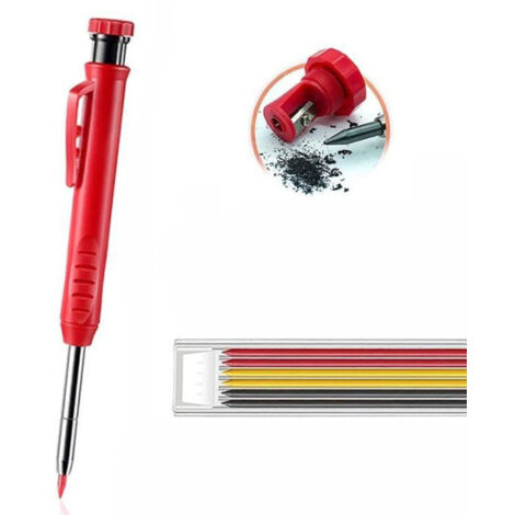 Stylo à long terme trous profonds étiquettes de boiseries décoration en métal peinture de point de peinture de point de peinture spéciale stylo multifonctionnel, 1 stylo rouge, 6 cœurs de stylo, 7pcs (1/5)