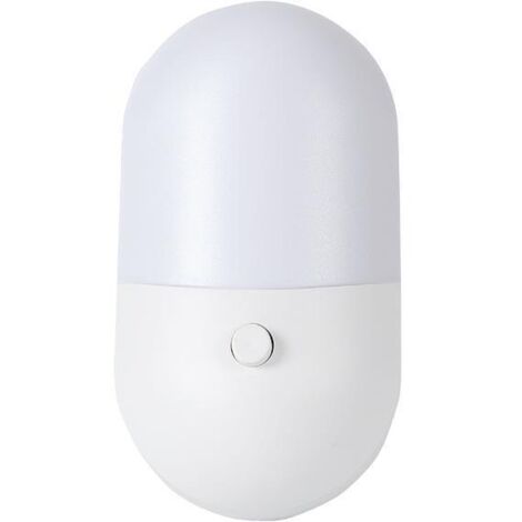 Capteur de Lumière Prise Électrique Veilleuse 1pc Blanc 8.85cm, Veilleuse Enfants Veilleuse Convient pour Chambre, Cuisine, Couloir, Escalier, Salon, Blanc (1/5)