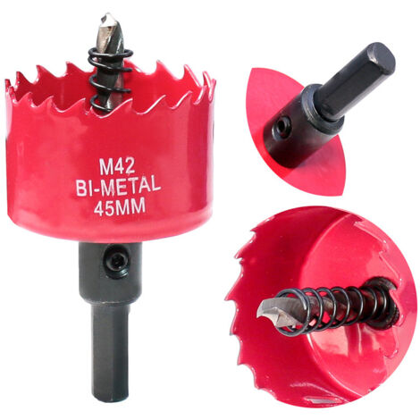 Alésoir, scie cloche bimétal, avec pince, pour bois et métal 45mm monobloc (1/5)