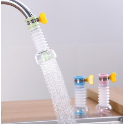 Kitchen Medical Stone Faucet Splashproof Shower Sprinkler 360° Rotating Telescopic Faucet Spout-Pink+Green+Blue, 6.54.6cm, 3pcs (1/5)