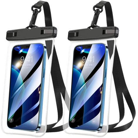 Sac de téléphone étanche Sac étanche pour smartphone Ensemble de 2 étuis étanches pour téléphone de 6,9 pouces IPX8 Touch Sensitive Sac de transport étanche (1/5)