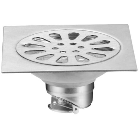100100mm 1 Pack Argent Acier Inoxydable Drain De Sol Déodorant Carré Salle De Bains Douche Drain (1/3)
