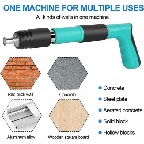 Pistolet à rivet double silencieux pour béton armé avec 10 clous ...