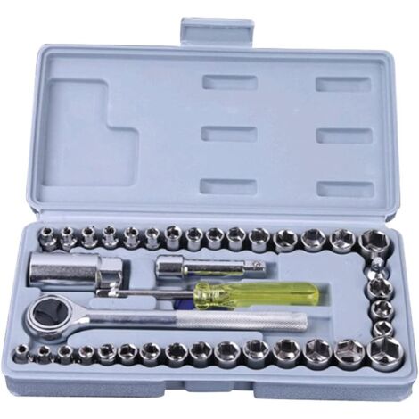 Clé 40 pièces Auto Repair Tool Socket Tool Set Socket Head Manuel Design du ménage (1/5)