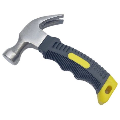 Claw hammer mini claw hammer convenient hammer small hammer claw hammer children's hammer nail hammer carbon steel hammer 1 piece gray plus yellow (1/5)