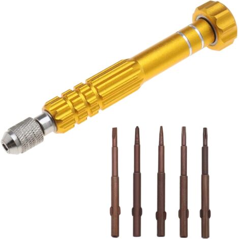 Mini tournevis de poche magnétique multifonction 5 en 1 pour lunettes, smartphone, tablette, montre électronique, kit d'outils de réparation (1/5)