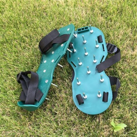 Ripper Shoes, Garden Mile Garden Lawn Aerator Shoes Aérateur de pelouse manuel avec 13 clous de 5,7 x 13 cm et fixations Paire de sandales universelles pour aérateur de pelouse (1/4)