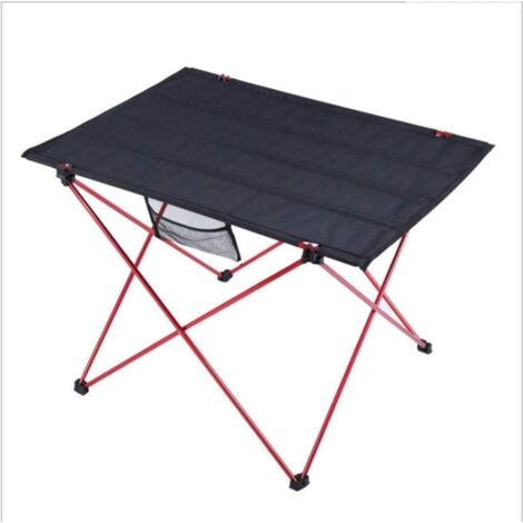 Table Pliante 1 Noir et Rouge Longueur 56CM-Largeur 42CM-Hauteur 37CM "Chaise Pliante Portable Légère Ceinture Portable Convient pour Randonnée Plage Pêche Camping (1/4)