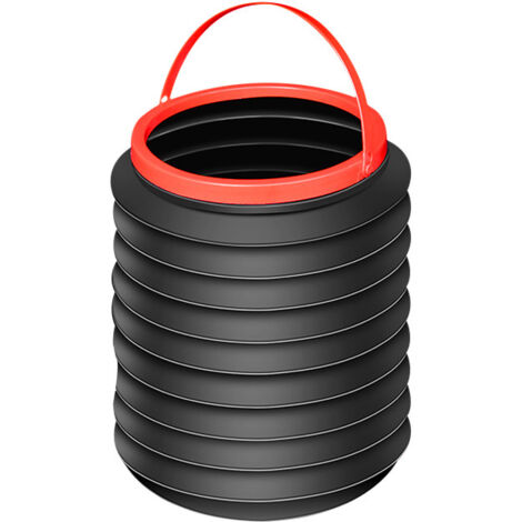 Poubelle de voiture pliable et portable universelle de 4 litres, adaptée au camping, aux voyages en plein air et aux festivals, poubelle réutilisable 2 pièces noir (1/5)