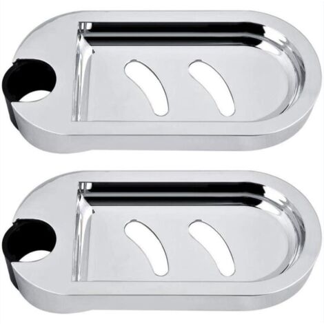 Douche Porte-Savon, 2 Pièces Porte-Savon pour Barre de Douche Éponge Murale Titulaire Savon Saver Plateau Étagère de Douche Réglable pour Barre de Douche Diamètre du Trou 25mm (1/5)