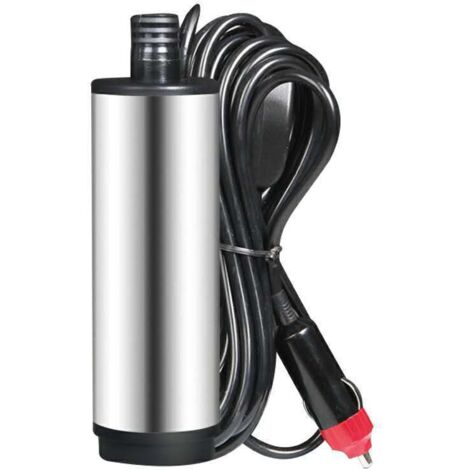 Pompe Carburant, 12V 51MM (Liquides inflammables à Essence Interdits) Diesel&Eau Pompe Acier Inoxydable avec Clip Filtre Amovible 4M Cordon D'application du Diesel, kérosène et l'eau (1/5)