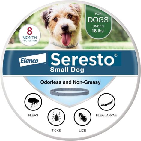 Collier antiparasitaire pour petits chiens, destiné aux chiens de moins de 8 kg, pour la prévention contre les puces et les tiques