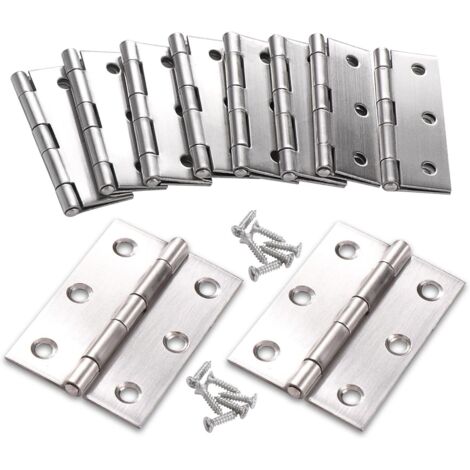 10 pièces charnière en acier inoxydable lnox charnière de porte avec vis de porte de placard/petite porte/tiroir/fenêtre/piano/meubles de maison quincaillerie armoire 66381.2 épaisseur solide 1.0 pc (1/5)