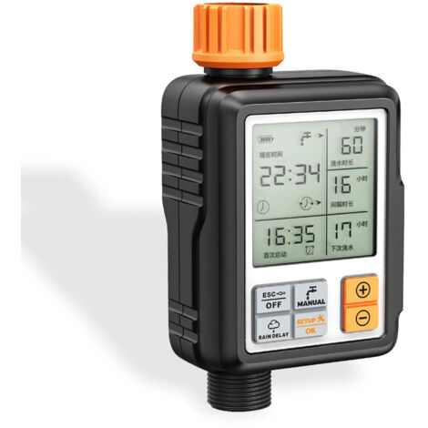 Minuterie d'arrosage automatique, étanche et utilisation en extérieur, plusieurs modes, écran LCD de 3 pouces, irrigation de fleurs de pelouse de ferme de jardin (1/5)