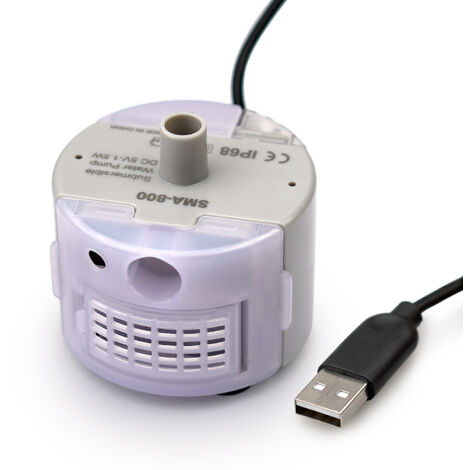 Pompe à eau, micro pompe à eau, distributeur d'eau USB pour animaux de compagnie avec pompe à eau pompe à eau ronde et silencieuse 606058mm blanc Deux pièces (1/5)