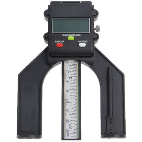 Profondimètre Numérique Jauge de Hauteur 80mm/3.14in avec Batterie Précision de 0.10mm/0.004in avec Fonction ABS/INC Mesure de Hauteur/Profondeur pour Menuiserie Bois Scie à Table