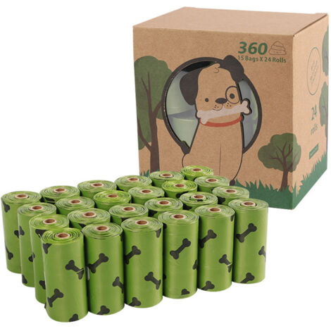 Sac en plastique dégradable, sac poubelle pour animaux de compagnie EPI dégradable chien merde sac portable chien merde sac voiture sac poubelle 24 rouleaux/pièce deux pièces (1/4)