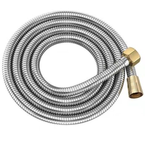 Tuyau d'arrosage de douche Tuyau en acier inoxydable 304 antidéflagrant - Bouchon en laiton à noyau de cuivre, 3m, 1pc (1/4)