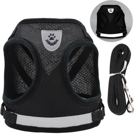 Laisse pour animal de compagnie, harnais pour chat adulte, collier, harnais et laisse pour chihuahua, harnais pour chaton avec pendentif adresse perdue et chat Bell M 1-Pack (1/4)