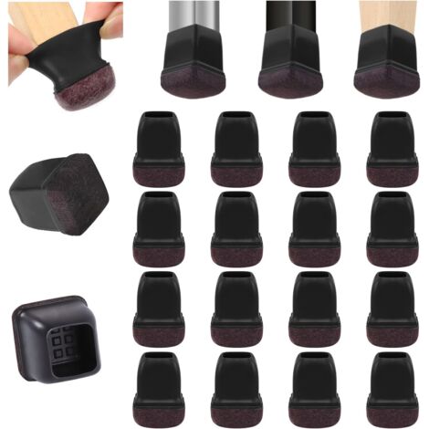 Couvre-pieds de chaise, protège-jambes de chaise en silicone, patin de meuble pour pieds de table en bois dur de 1,25 pouce carré (convient pour un diamètre de 25 à 35 mm) 8 pièces, deux pièces (1/5)