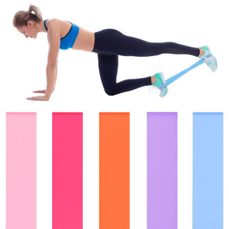 Corde d'exercice, bande de résistance au yoga Hip Pull Belt Leg Fitness Ceinture élastique Beautiful Hip Circle Squat Set Corde d'exercice en silicone Cinq pièces (1/5)