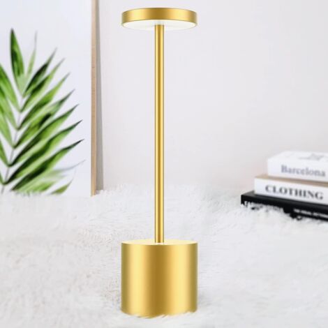 Piao Led lampe de Table sans fil petite lampe de bureau en métal Rechargeable 2 niveaux de gradation moderne hôtel Restaurant chambre (1/5)