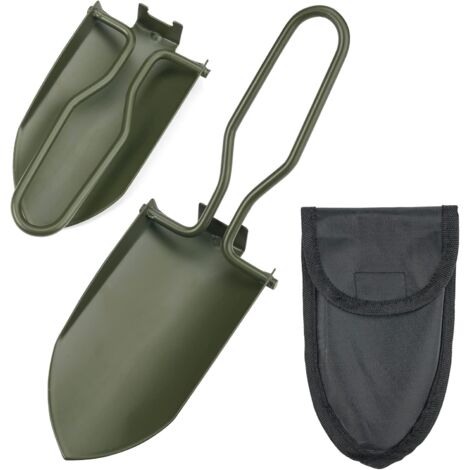 Kleine klappbare Gartenschaufel, Mini-Handschaufel, faltbarer Edelstahl mit Gürteltasche, klappbare Survival-Schaufel für Garten Blumenkelle Outdoor Camping Klappschaufel 1 Stück grün (1/5)