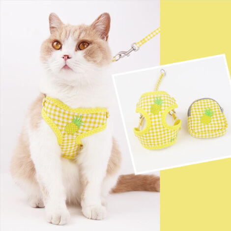 Sac à Dos pour Animal Domestique avec Laisse, Harnais pour Chien Réglable 2 Pièces avec Laisse Sac à Dos pour Randonnée en Plein Air pour Animaux de Compagnie, Jaune Une Pièce (1/5)