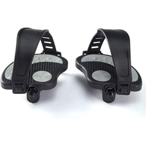 Pédales de vélo d'exercice, 1 paire de pédales de remplacement pour vélo d'exercice avec sangles, pédales de vélo d'appartement pour vélo d'intérieur, vélo de spinning, 1/2