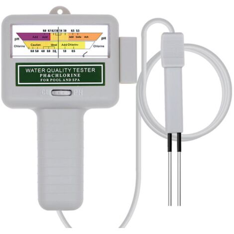 Testeur de qualité de l'eau, moniteur numérique portable, testeur de qualité de l'eau PH analysant le kit de test de piscine de chlore (blanc)