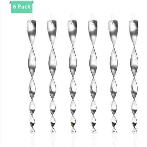 Lot de 6 Répulsif Oiseaux 30 cm Barre Effaroucheur Oiseaux 360 Degrés Réfléchissant en Spirale Lumineux, Dispositif De Contrôle Spiral Ornemental pour Ferme Jardin (1/4)