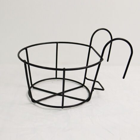 Panier de panier suspendu, support d'art en fer European-Style Round Metal Balconie étagère à l'intérieur de la suspension extérieure (1/5)