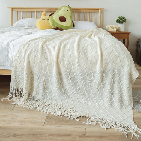 Couverture coton tricot couverture pompon canapé couverture couverture canapé fauteuil décor tricot couverture voyage couverture
127152cm beige une pièce (1/4)