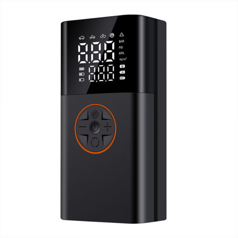 Gonfleur de pneus portable A3 : mono-cylindre 12V 55W, batterie lithium, écran/manomètre/éclairage numérique, câble 3m, modes d'alimentation multiples (1/4)