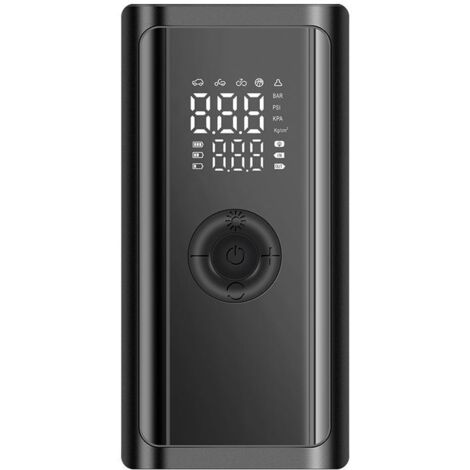 Gonfleur de pneus portable A2: mono-cylindre 12V 55W, batterie lithium, écran numérique,manomètre, éclairage, câble 3m, modes d'alimentation multiples (1/5)