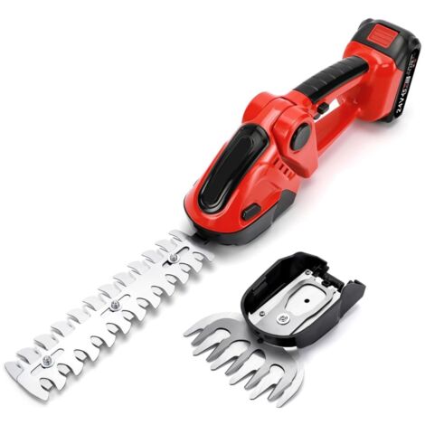 Cisaille à haie sans fil 24V 2-en-1, légère et portable avec 2 lames interchangeables (1/5)
