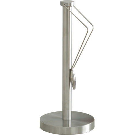Porte-rouleau métallique en acier inoxydable, structure allongée, finition polie, support de papier pour cuisine et salon (1/5)