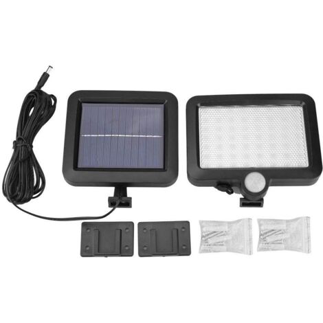 Lampe murale solaire 56 LED avec détecteur de mouvement, 3 modes, câble de 5m, pour extérieur (1/5)