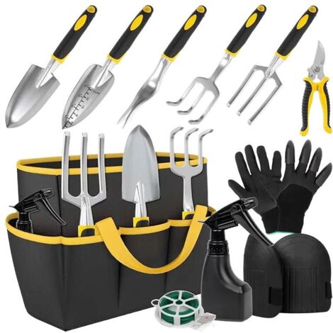 Set d’outils de jardinage complet, 10 pièces, avec sac de rangement, pour le jardinage et le rempotage (1/5)