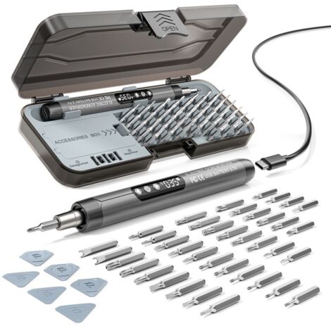 Kit tournevis électrique numérique 46 en 1 avec LED et couple réglable pour réparations (1/5)