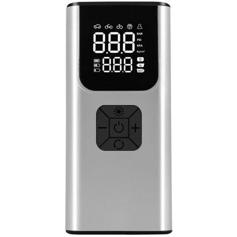 Gonfleur de pneus portable A4 : mono-cylindre 12V 55W, écran numérique, éclairage, manomètre, câble 3m, recharge Type-C/batterie lithium (1/4)
