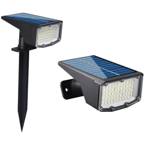 Projecteur solaire extérieur 50 LED, 2 en 1 mur ou piquet, étanche, pour jardin et paysage (1/5)