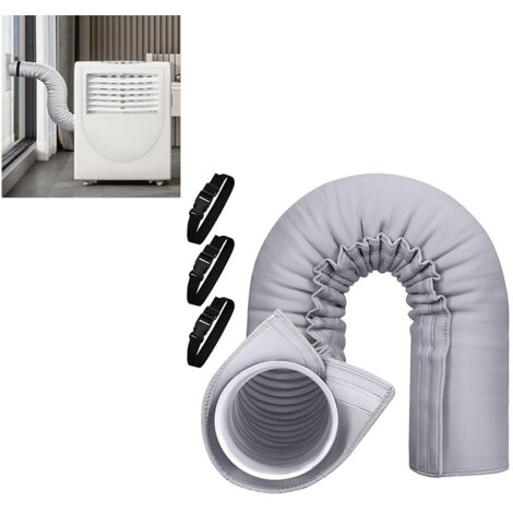 Manchon isolant pour tuyau de climatisation portable, cache-tuyau de climatisation gris, adapté aux kits d'isolation pour bouches d'aération de climatisation