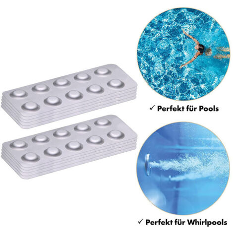 Pastilles de test de chlore pour piscine (100 pièces), analyse de l'eau, pastilles de test de chlore DPD1, pastilles effervescentes pour le nettoyage de la piscine