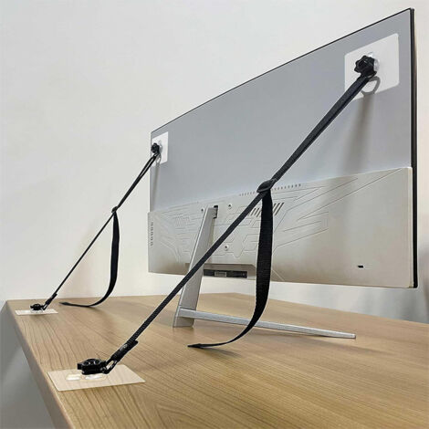 Sangle de sécurité réglable pour téléviseur, adaptée aux meubles TV ou aux bureaux sangle anti-chute pour écran ancrage anti-basculement pour meubles (1/5)